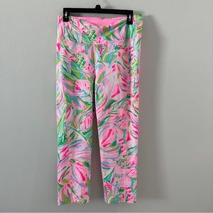 Lilly Pulitzer Luxletic sz.L Crop Legging Pink green turquoise
